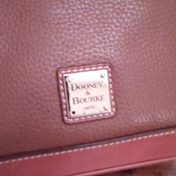 DOONEY & BOURKE ALL WEATHER LEATHER ZIP ZIP SATCHEL 2 HANDLE CROSSBODY AMBER - Picture 11 of 15